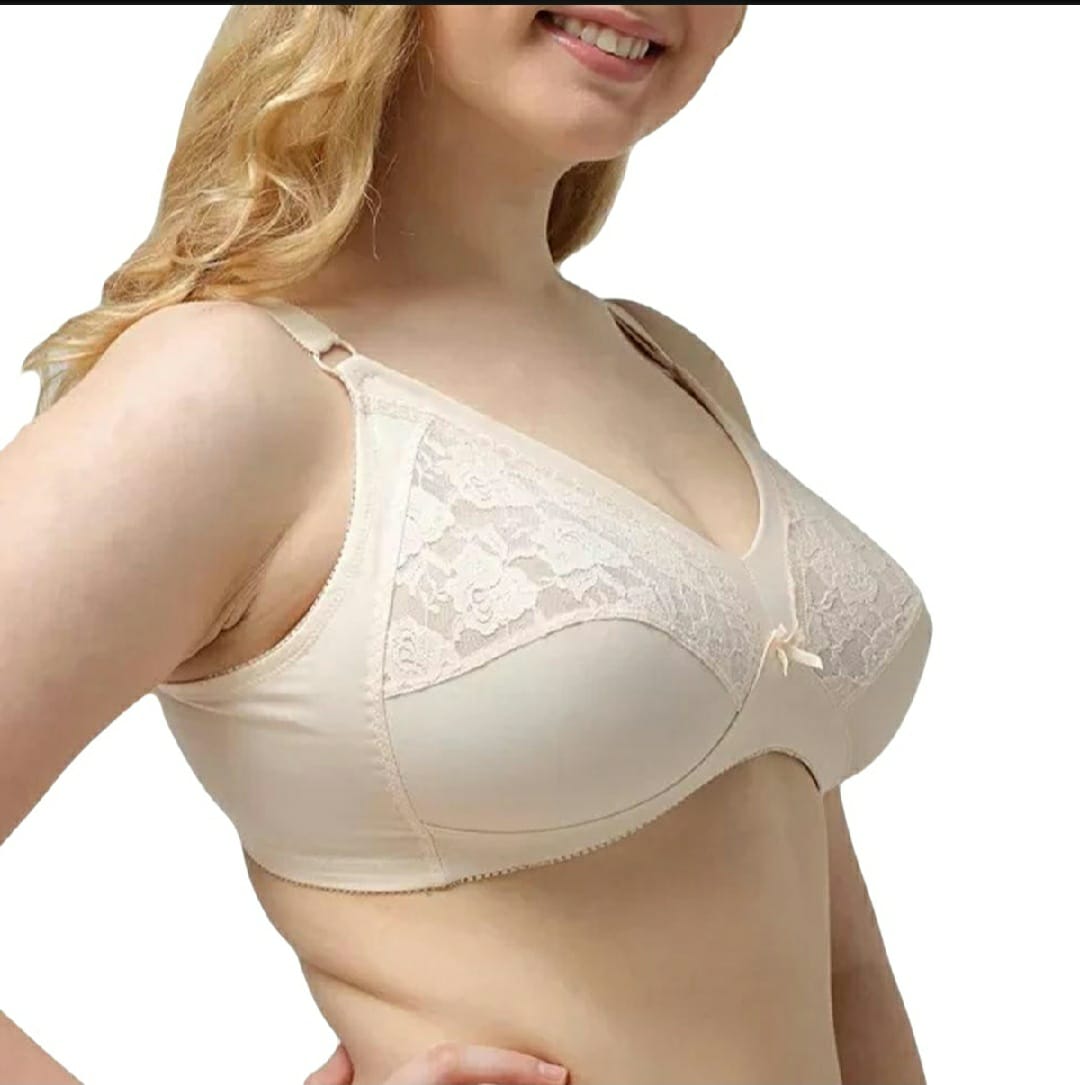 50% OFF | PACK OF 2 IMPORTED HALF NET STRETCHABLE NANCY COTTON BRA FOR SUMMER