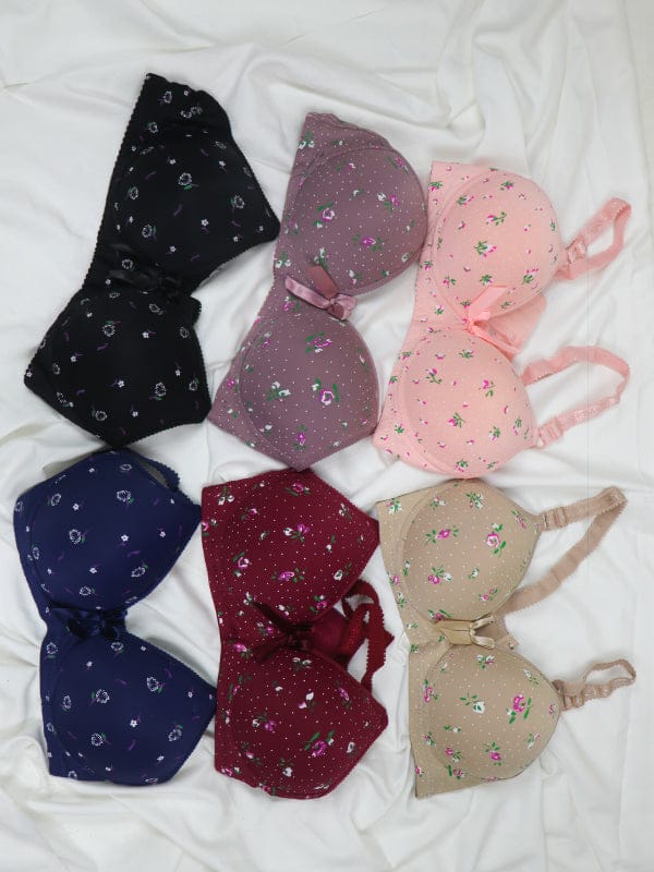 PACK OF 2 PREMIUM IMPORTED LOVE PRINTED SINGLE PADDED PUSHUP BRA | FREE HOME DELIVERY