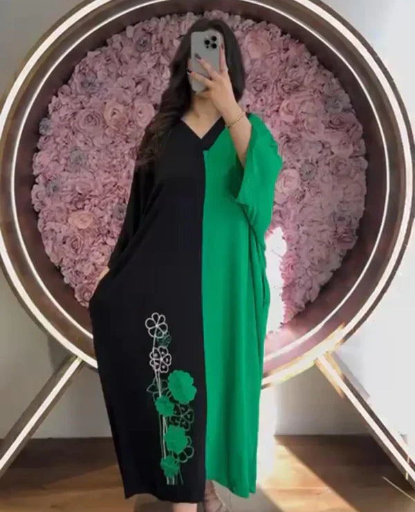 Flower Printed Panel Kaftaan