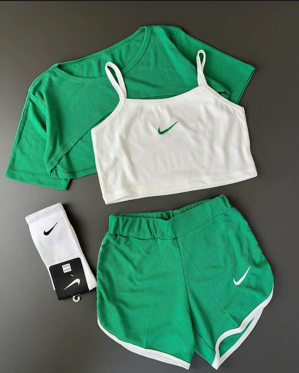 Matching tripe set upper shirt inner shirt with boxer short for women