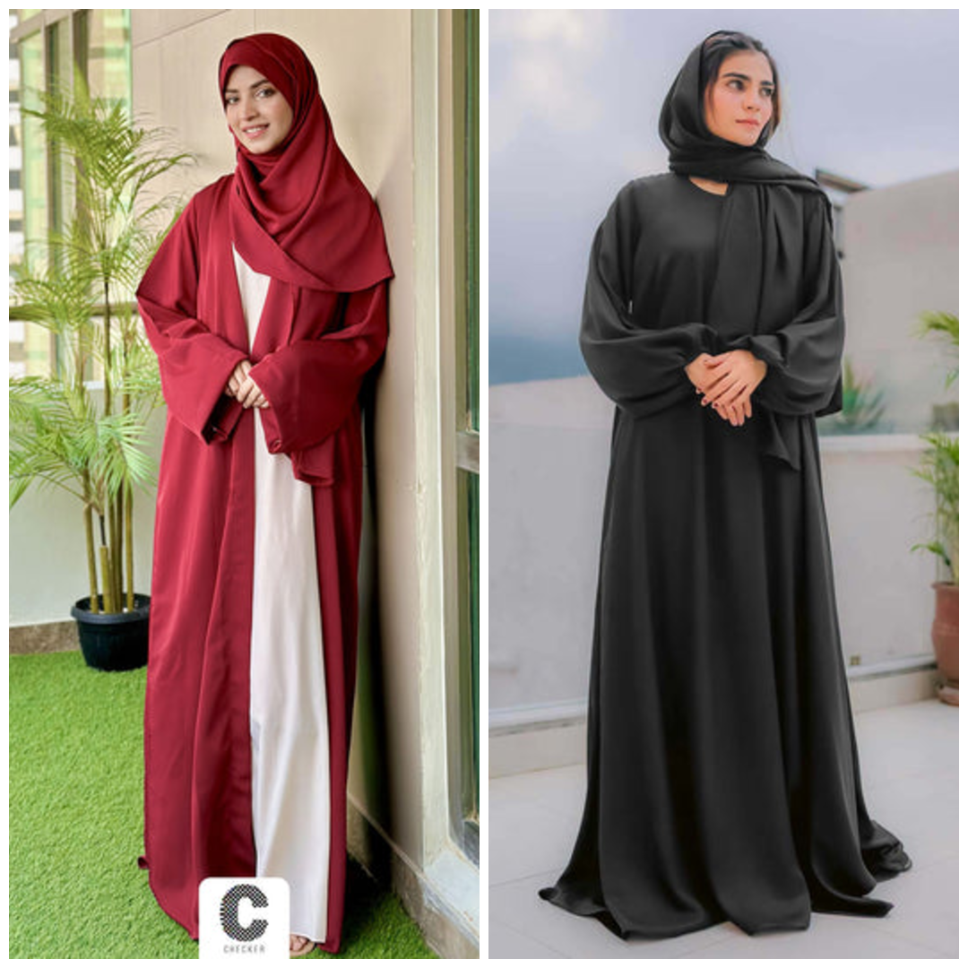 DOS739 Buy 1 Get 1 FREE Premium Georgette Abaya with Stoles – All Sizes Available
