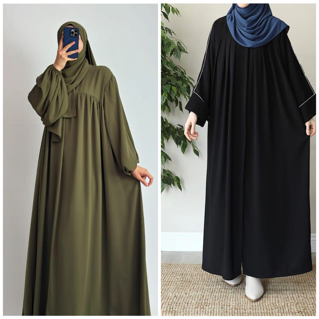 DOS742 Buy 1 Get 1 FREE Premium Georgette Abaya with Stoles – All Sizes Available