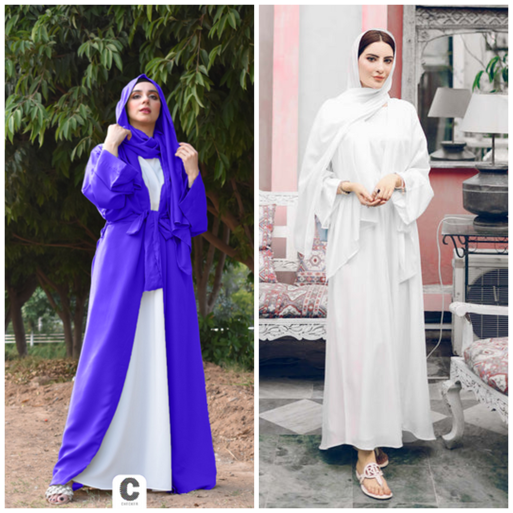 DOS744 Buy 1 Get 1 FREE Premium Georgette Abaya with Stoles – All Sizes Available