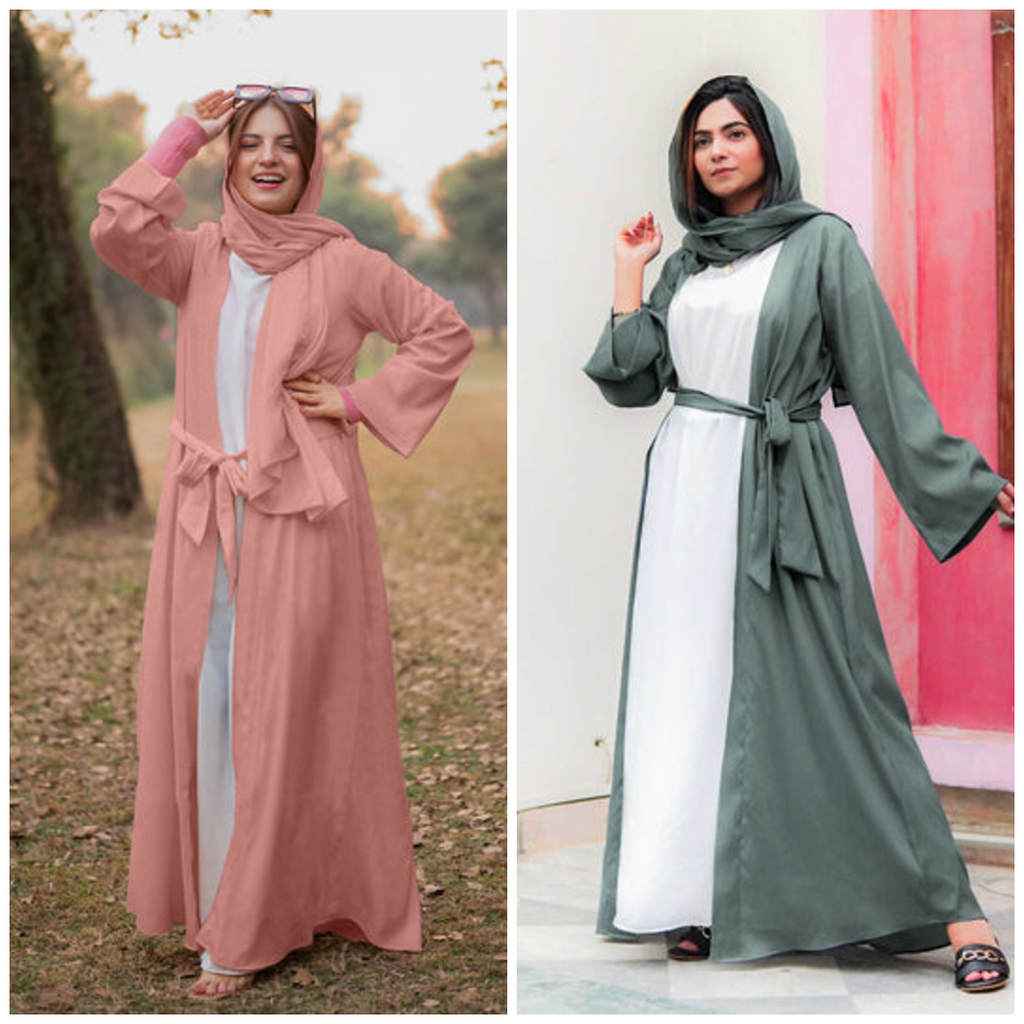 DOS746 Buy 1 Get 1 FREE Premium Georgette Abaya with Stoles – All Sizes Available