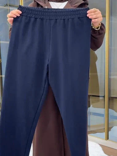 2 Piece Winter Fleece Dress Head to Toe Button Pocket Hoodie & Trouser