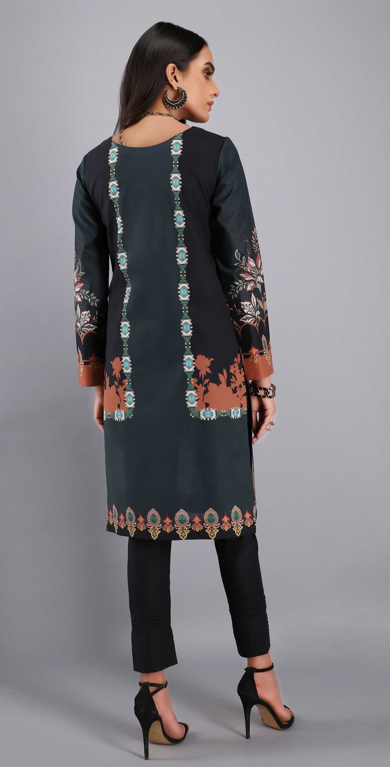 1 & Get 1 Free - Unstitched 1pc Digital Printed Lawn Shirt - DOS212