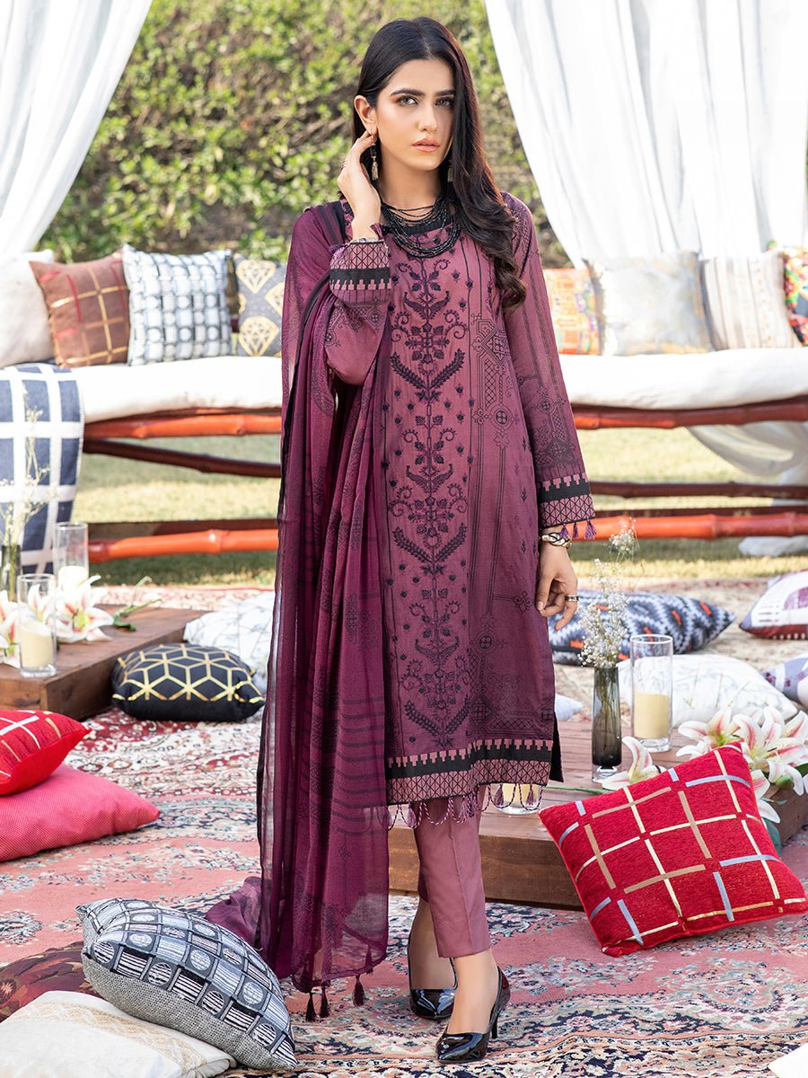 1 & Get 1 Free - Unstitched 2PC Printed Embroidered Lawn - Z'ure