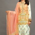 1 & Get 1 Free - Unstitched 3pc Printed Embroidered Lawn Shirt with Woven Khaddi Dupatta - Shades DOS311